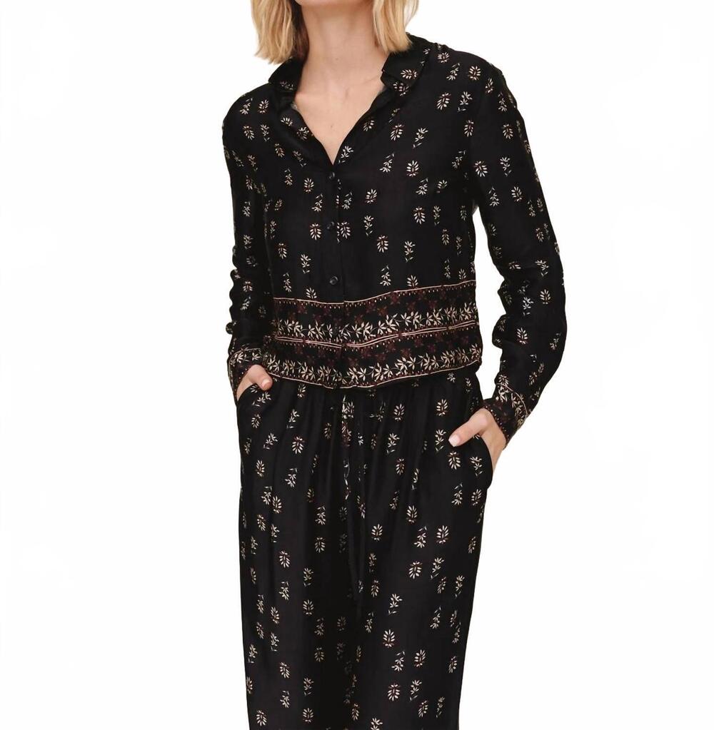 NEW BELLA DAHL long sleeve crop shirt in floral border